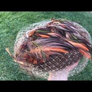 Vintage Feather Head Piece w/ Matching Fur Band